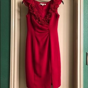 Evan-Picone Sleeveless Red Dress